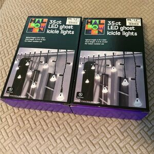 2 boxes HALLOWEEN 35ct LED Ghost Icicle Lights